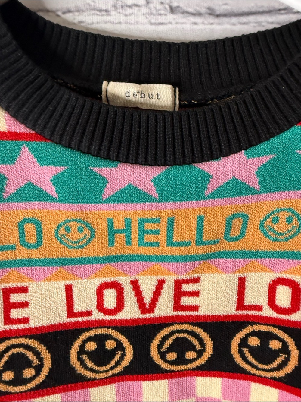 Debut colorful cropped short sleeve sweater - Picture 6 of 6